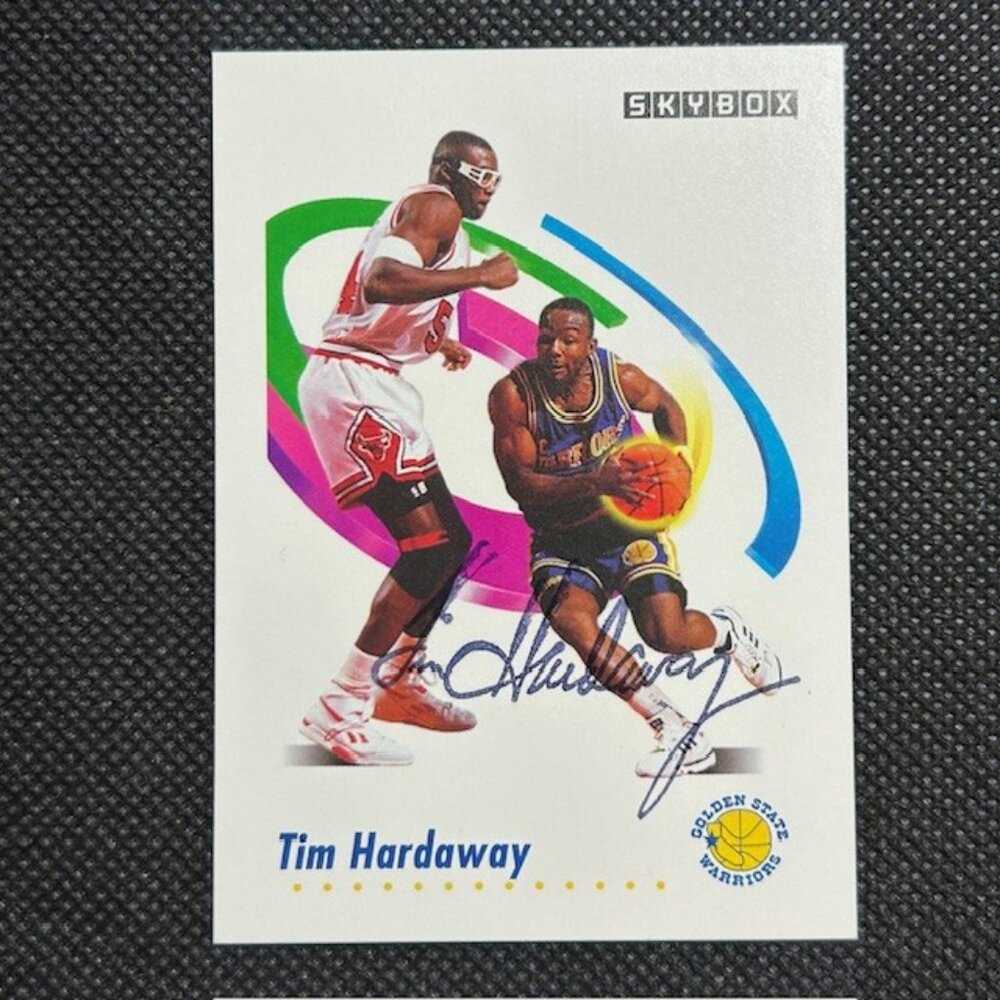 1991-92 SkyBox #90 Tim Hardaway Golden State Warriors Facsimilie Auto